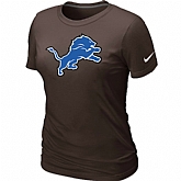 Detroit Lions Brown Women's Logo T-Shirt,baseball caps,new era cap wholesale,wholesale hats
