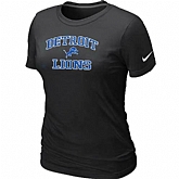 Detroit Lions Women's Heart & Soul Black T-Shirt,baseball caps,new era cap wholesale,wholesale hats