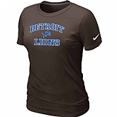 Detroit Lions Women's Heart & Soul Brown T-Shirt,baseball caps,new era cap wholesale,wholesale hats
