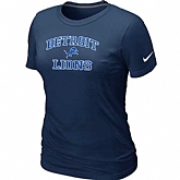 Detroit Lions Women's Heart & Soul D.Blue T-Shirt,baseball caps,new era cap wholesale,wholesale hats
