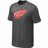 Detroit Red Wings Big & Tall Logo D.Grey T-Shirt,baseball caps,new era cap wholesale,wholesale hats