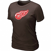Detroit Red Wings Big & Tall Women's Logo Brown T-Shirt,baseball caps,new era cap wholesale,wholesale hats