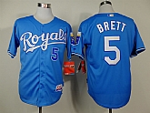 Kansas City Royals #5 Brett Throwback Light Blue Jerseys,baseball caps,new era cap wholesale,wholesale hats