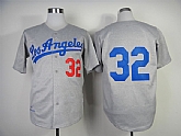 Los Angeles Dodgers #32 Sandy Koufax 1963 Gray Throwback Jerseys,baseball caps,new era cap wholesale,wholesale hats