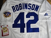 Los Angeles Dodgers #42 Jackie Robinson White 1955 Throwback  Jersey,baseball caps,new era cap wholesale,wholesale hats