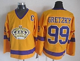 Los Angeles Kings #99 Wayne Gretzky CCM Throwback Yellow Jerseys,baseball caps,new era cap wholesale,wholesale hats