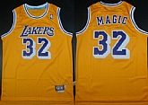 Los Angeles Lakers #32 Magic Nickname Yellow Swingman Throwback Jerseys,baseball caps,new era cap wholesale,wholesale hats