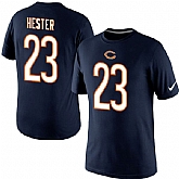 Men Nike Chicago Bears 23 Devin Hester Name x26 Number T-Shirt Blue,baseball caps,new era cap wholesale,wholesale hats