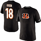 Men Nike Cincinnati Bengals 18 A.J. Green Name x26 Number T-Shirt Black,baseball caps,new era cap wholesale,wholesale hats