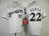 Milwaukee Brewers #22 Garza White Jerseys,baseball caps,new era cap wholesale,wholesale hats