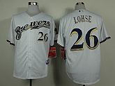 Milwaukee Brewers #26 Lohse White Jerseys,baseball caps,new era cap wholesale,wholesale hats