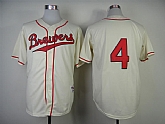 Milwaukee Brewers #4 Paul Molitor Cream 1948 Throwback Jerseys,baseball caps,new era cap wholesale,wholesale hats