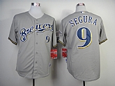 Milwaukee Brewers #9 Jean Segura Gray Jerseys,baseball caps,new era cap wholesale,wholesale hats
