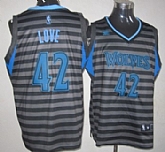 Minnesota Timberwolves #42 Kevin Love Gray With Black Pinstripe Jerseys,baseball caps,new era cap wholesale,wholesale hats