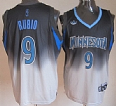 Minnesota Timberwolves #9 Ricky Rubio Black And Gray Fadeaway Fashion Jerseys,baseball caps,new era cap wholesale,wholesale hats