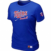 Minnesota Twins Nike Women's Blue Short Sleeve Practice T-Shirt,baseball caps,new era cap wholesale,wholesale hats