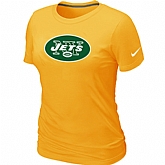 New York Jets Yellow Women's Logo T-Shirt,baseball caps,new era cap wholesale,wholesale hats