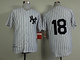 New York Yankees #18 Johnny Damon 1956 Throwback White Pinstripe Jerseys,baseball caps,new era cap wholesale,wholesale hats