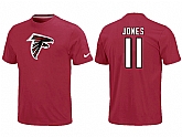 Nike Atlanta Falcons 11 Jones Name & Number T-Shirt Red,baseball caps,new era cap wholesale,wholesale hats
