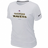 Nike Baltimore Ravens 2012 AFC Conference Champions Trophy Collection Long Women's White T-Shirt,baseball caps,new era cap wholesale,wholesale hats