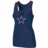 Nike Dallas cowboys Ladies Big Logo Tri-Blend Racerback stretch Tank Top Blue,baseball caps,new era cap wholesale,wholesale hats