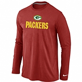 Nike Green Bay Packers Authentic Logo Long Sleeve T-Shirt Red,baseball caps,new era cap wholesale,wholesale hats