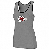 Nike Kansas City Chiefs Ladies Big Logo Tri-Blend Racerback stretch Tank Top L.grey,baseball caps,new era cap wholesale,wholesale hats