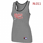 Nike Minnesota Twins Tri-Blend Racerback stretch Tank Top L.grey,baseball caps,new era cap wholesale,wholesale hats
