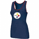 Nike Pittsburgh Steelers Ladies Big Logo Tri-Blend Racerback stretch Tank Top Blue,baseball caps,new era cap wholesale,wholesale hats