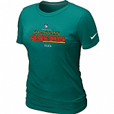 Nike San Francisco 49ers 2012 NFC Conference Champions Trophy Collection Long L.Green Women's T-Shirt,baseball caps,new era cap wholesale,wholesale hats