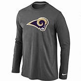 Nike St.Louis Rams Logo Long Sleeve T-Shirt D.Gray,baseball caps,new era cap wholesale,wholesale hats