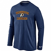 Nike Washington Red Skins Heart & Soul Long Sleeve T-Shirt D.Blue,baseball caps,new era cap wholesale,wholesale hats