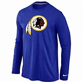 Nike Washington Red Skins Logo Long Sleeve T-Shirt Blue,baseball caps,new era cap wholesale,wholesale hats