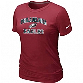 Philadelphia Eagles Women's Heart & Soul Red T-Shirt,baseball caps,new era cap wholesale,wholesale hats