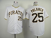 Pittsburgh Pirates #25 Polanco White Jerseys,baseball caps,new era cap wholesale,wholesale hats