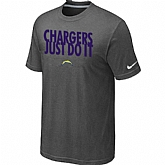 San Diego Charger Just Do It D.Grey T-Shirt,baseball caps,new era cap wholesale,wholesale hats