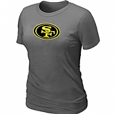 San Francisco 49ers Neon Logo Charcoal Women's D.Grey T-shirt,baseball caps,new era cap wholesale,wholesale hats
