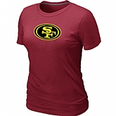 San Francisco 49ers Neon Logo Charcoal Women's Red T-shirt,baseball caps,new era cap wholesale,wholesale hats
