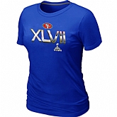 San Francisco 49ers Super Bowl XLVII On Our Way Blue Women's T-Shirt,baseball caps,new era cap wholesale,wholesale hats