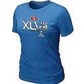 San Francisco 49ers Super Bowl XLVII On Our Way L.blue Women's T-Shirt,baseball caps,new era cap wholesale,wholesale hats