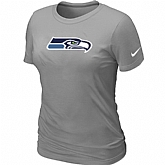 Seattle Seahawks L.Grey Women's Logo T-Shirt,baseball caps,new era cap wholesale,wholesale hats