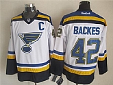 St. Louis Blues #42 Backes C Patch 2014 White Jerseys,baseball caps,new era cap wholesale,wholesale hats