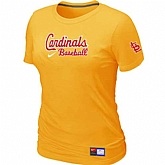 St. Louis Cardinals Nike Women's Yellow Short Sleeve Practice T-Shirt,baseball caps,new era cap wholesale,wholesale hats