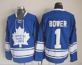 Toronto Maple Leafs #1 Bower Blue Jerseys,baseball caps,new era cap wholesale,wholesale hats