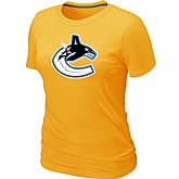 Vancouver Canucks Big & Tall Women's Logo Yellow T-Shirt,baseball caps,new era cap wholesale,wholesale hats