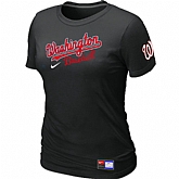 Washington Nationals Black Nike Women's Short Sleeve Practice T-Shirt,baseball caps,new era cap wholesale,wholesale hats