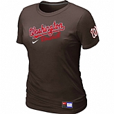 Washington Nationals Brown Nike Women's Short Sleeve Practice T-Shirt,baseball caps,new era cap wholesale,wholesale hats