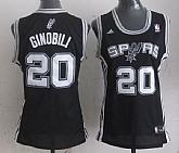 Womens San Antonio Spurs #20 Manu Ginobili Black Jerseys,baseball caps,new era cap wholesale,wholesale hats