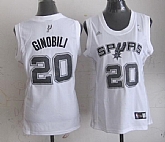 Womens San Antonio Spurs #20 Manu Ginobili Revolution 30 Swingman White Jerseys,baseball caps,new era cap wholesale,wholesale hats