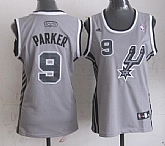Womens San Antonio Spurs #9 Tony Parker Revolution 30 Swingman Gray Jerseys,baseball caps,new era cap wholesale,wholesale hats